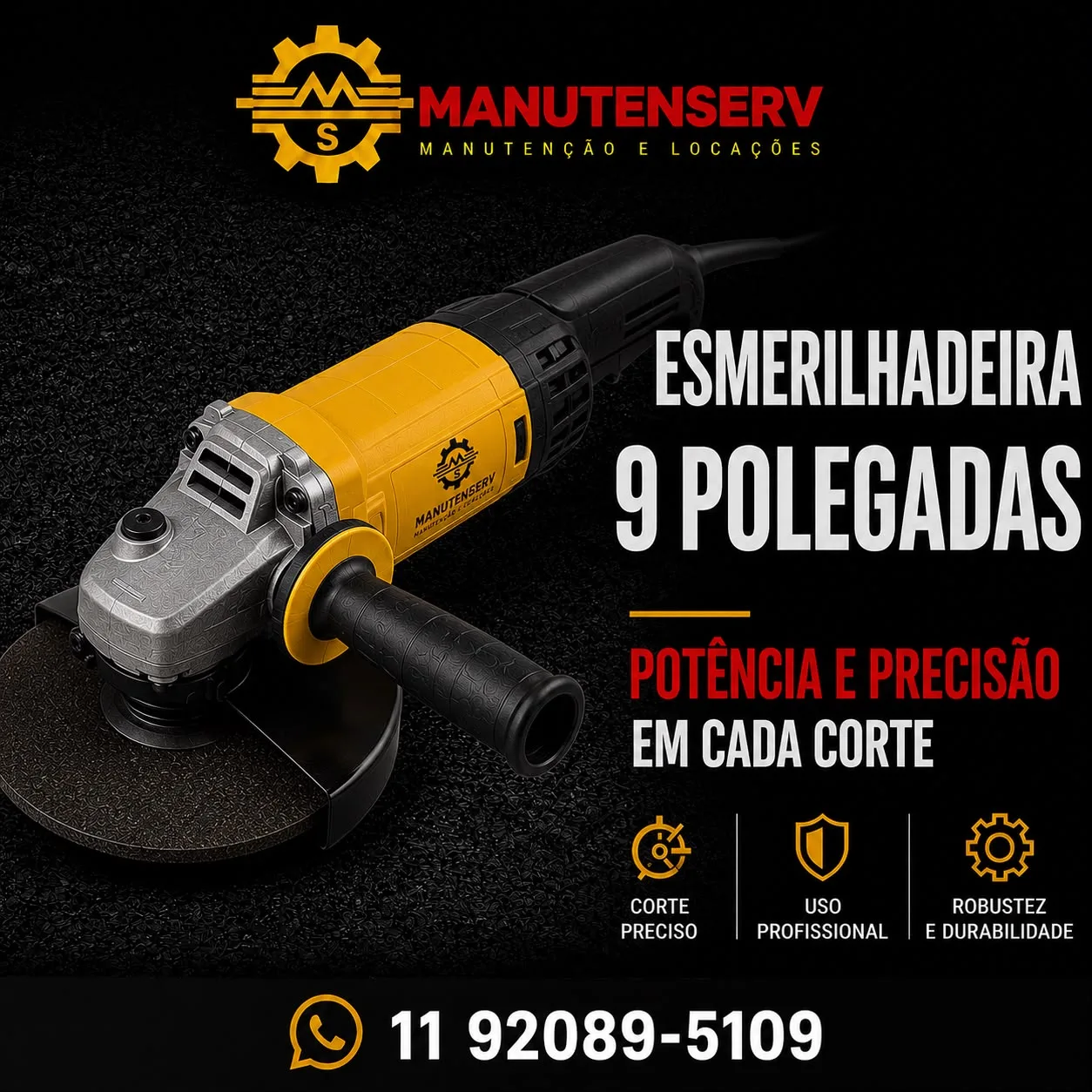 Esmerilhadeira 9 polegadas